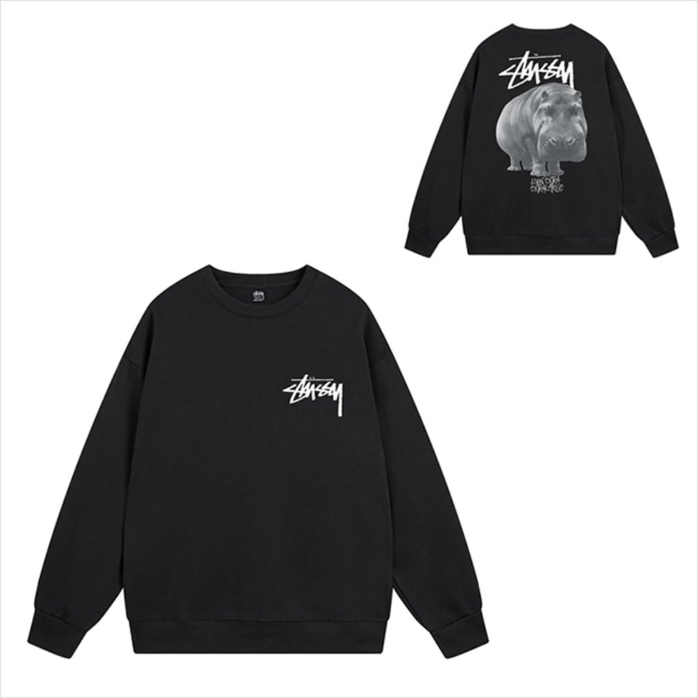 Stussy Sweatshirt Hippo Crew Sweat Black